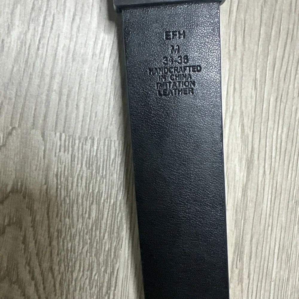 Kenneth Cole REACTION Mens Track Belt Black Brown M 34-36 Black Buckle‎ Medium